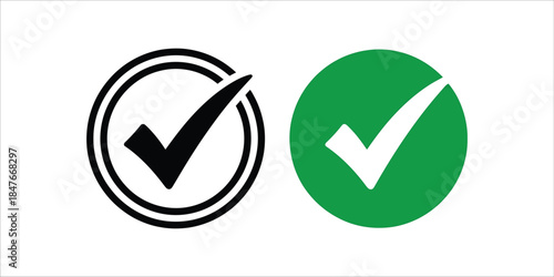 Illustrator eps file showcasing check mark circle icons for approval and success