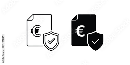 Secure financial document icons representing protection and verified digital files