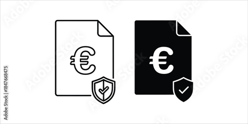 Financial security icons representing data protection and document safeguarding