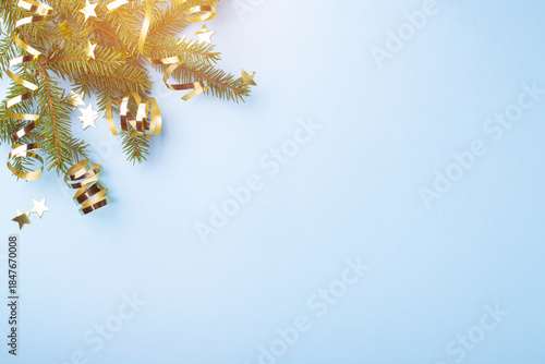 Christmas background with fir branches.