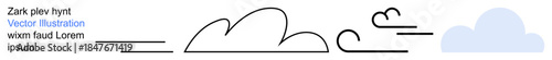 Weather forecasts, environmental , nature, simple designs, abstract patterns, graphic design projects. Minimalist lines and cloud icons. Weather forecasts and environmental themes concept