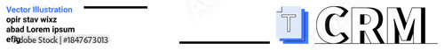 Customer relationship management, business tools, communication, data organization, corporate branding, software interface. The word CRM with a blue icon and minimal design. Customer relationships