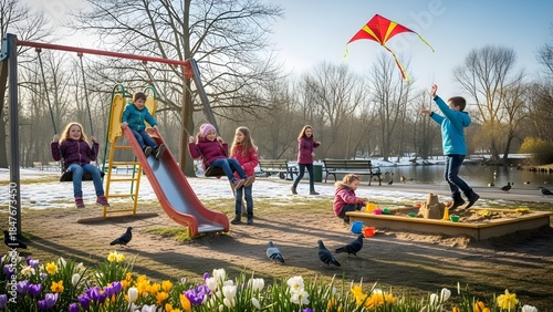 Children playing in park