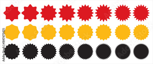 Starburst sticker vector pack, special offer icons, empty tags collection, blank deal sticker, Variations