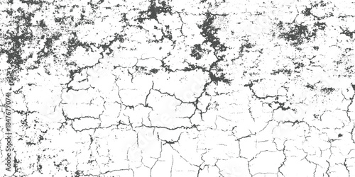 Cracked dry earth texture with dark grey distressed pattern on white background grunge 1
