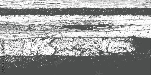 Abstract horizontal bands of textured gray and white patterns background grunge