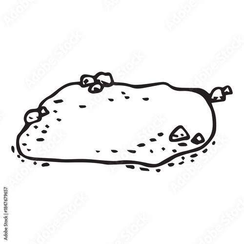 A mountain lake with a rocky shore