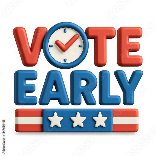 Wallpaper Mural Vote Early Typography Poster In Red White And Blue Colors Representing American Election Awareness Torontodigital.ca