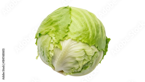 Photos Isolated round head of fresh Iceberg lettuce a common ingredient for healthy sal