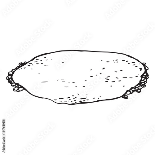 A mountain lake with a rocky shore