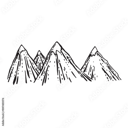 Mountain range with four peaks