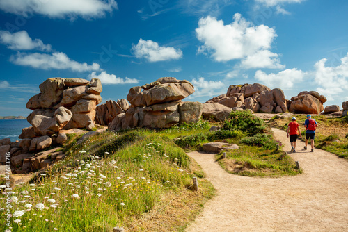 Pink granite coast in Ploumanac'h, France	