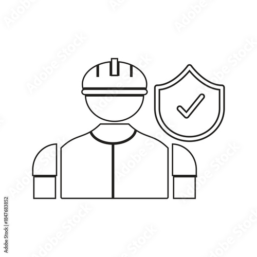 Workplace safety elements collection. Workplace safety vector icons in line style. Thin line icons related to safety work and the workplace.