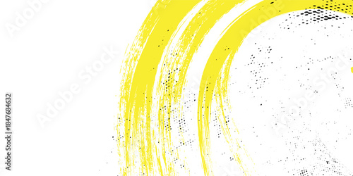 Yellow white brush stroke pattern car sticker, abstract banner, sporty lines, yellow white color combination, brush stroke pattern, grunge motorsport racing design, Modern.