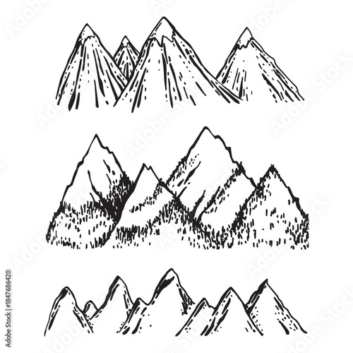 Three types of mountain ranges