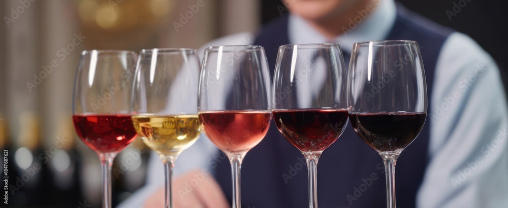 Fototapeta premium customer savoring exquisite wine samples at an elegant wine tasting event