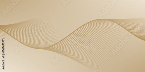 The background features a smooth texture with beige lines creating a flowing design. Beige background with wavy line pattern. Beige background vector. Modern wavy line pattern background.