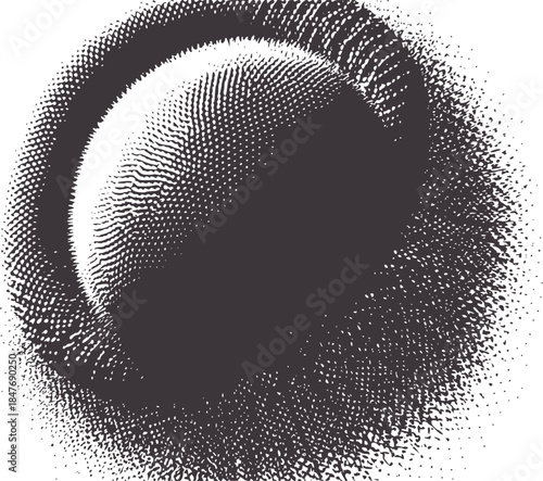 Black and white circular gradient particle dispersion texture