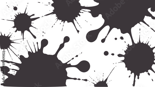 Contrast black abstract ink splatter texture