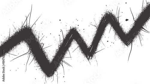 Monochrome abstract jagged ink splatter white black