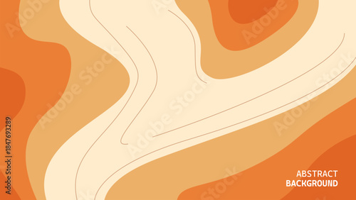 Abstract vector background featuring smooth organic wavy shapes in warm orange and beige tones. Ideal for modern design projects, branding, presentations, posters, websites, and social media graphics.