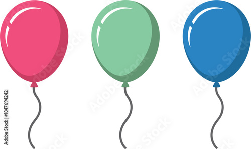 colorful balloons isolated on white