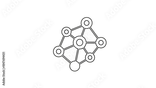 Minimalist Illustration of a Molecular Structure Depicting Chemical Bonds and Atoms