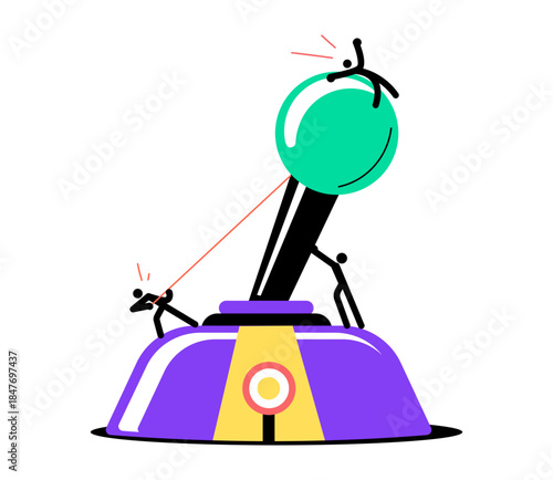 A flat style illustration representing joystick