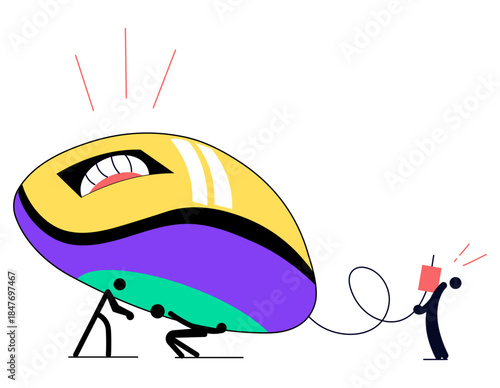 A flat style illustration representing gaming mouse