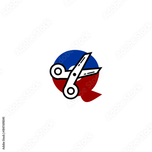 Modern Scissor and Letter Q l...