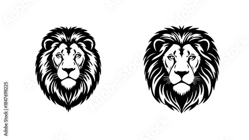 Stylized Lion Heads in Line, Realistic, and Geometric Forms
