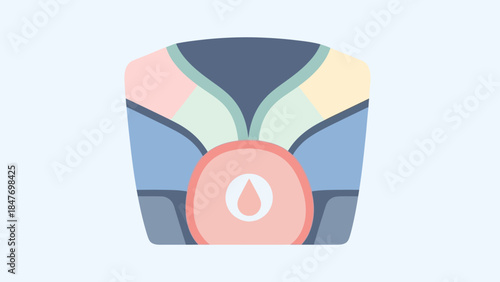 Minimalist illustration of a spring-themed wristwatch with a water droplet design for everyday