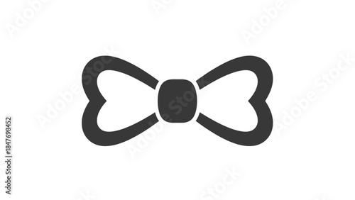 Minimalist Illustration of a Stylish Bow Tie in Monochrome Design for Fashion Accessories