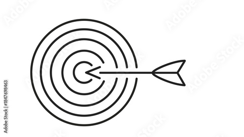 Minimalist Illustration of a Target with an Arrow Hitting Center Precision