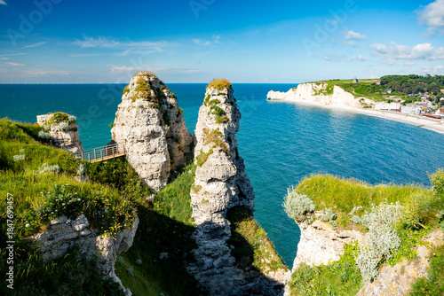Etretat, France. White cliffs view	