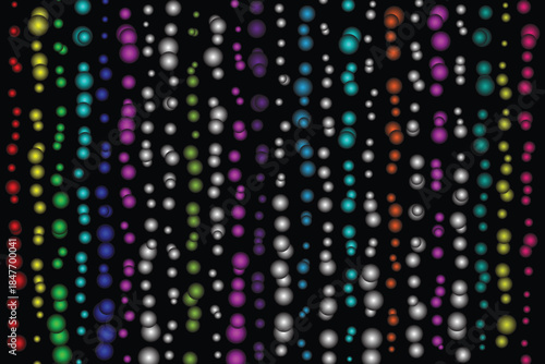 A dazzling display of colorful spheres arranged in an abstract pattern 