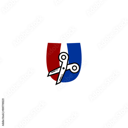 Modern Scissor and Letter U l...