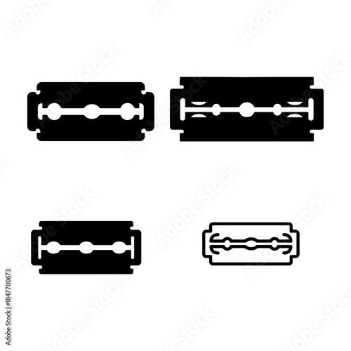 Razor Blade Classic, Metal Shaving Tool, Close Up on Blade, Sharp, Close Shave, silhouette pack