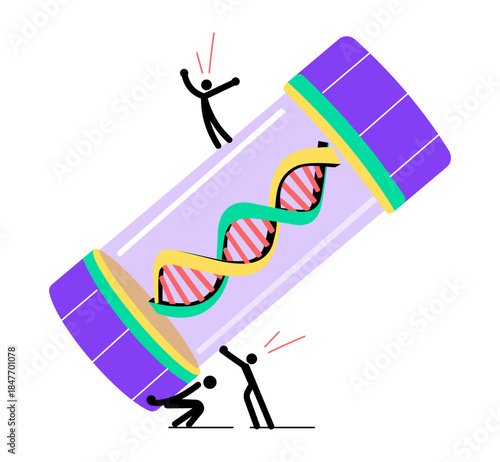 A flat style illustration showing extraction tube