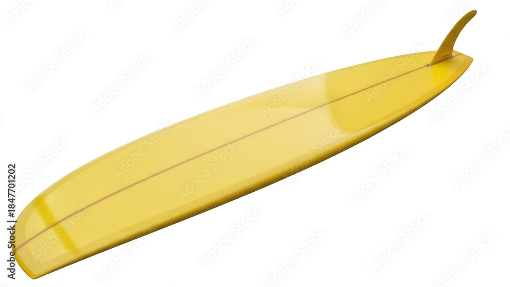 Obraz premium Isolated retro surfboard on a seamless canvas, surf sports activity and summer recreation