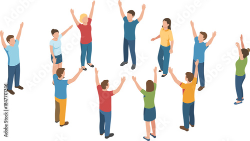 Isometric port logistics illustration with cargo ships and container cranes, maritime shipping transportation and global supply chain concept