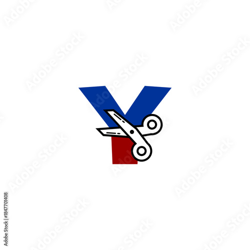 Modern Scissor and Letter Y l...
