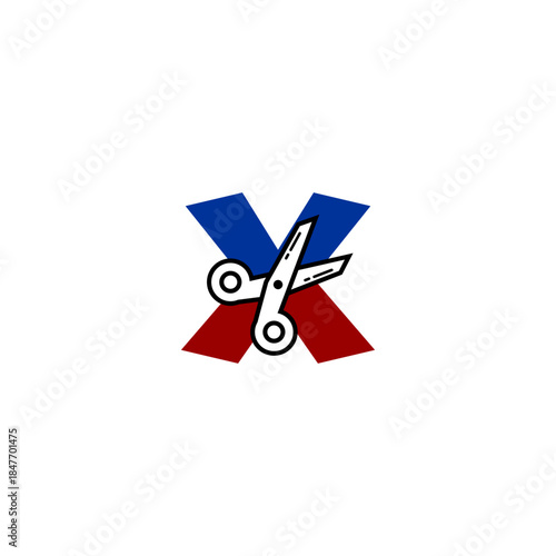Modern Scissor and Letter X l...
