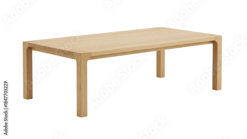 Isolated Coffee table with wooden style with its natural tones and clean minimalist design.
