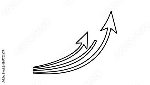Minimalist Illustration of Multiple Upward Moving Arrows Signifying Growth and Progress