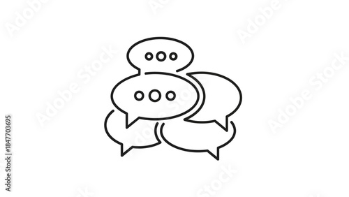 Minimalist Illustration of Overlapping Speech Bubbles Demonstrating Communication Dynamics
