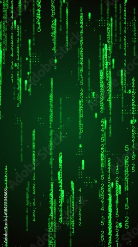 Green Modern Digital Matrix Background with Cyber Security Data | Futuristic 4K Loop