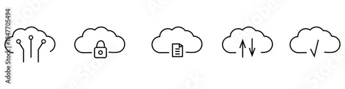 Set of network and cloud computing icons 