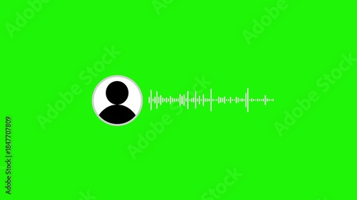 Virtual male character interview voice animation voice recording and podcast mic microphone button icon animation on transparent background. music equalizer signal animation concept
