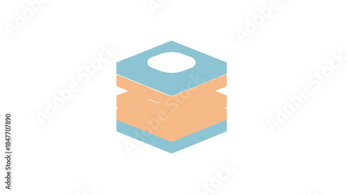 Minimalist Illustrative Representation of a Hygienic Tissue Dispenser with a Focus on Simplicity